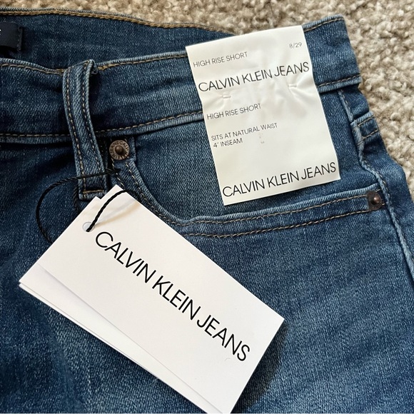 NWT Calvin Klein High Rise cut off denim shorts 8/29 - Picture 6 of 7